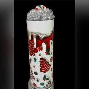 Christmas Tree Cakes Stainless Steel 20 Ounce Iced Tumbler New